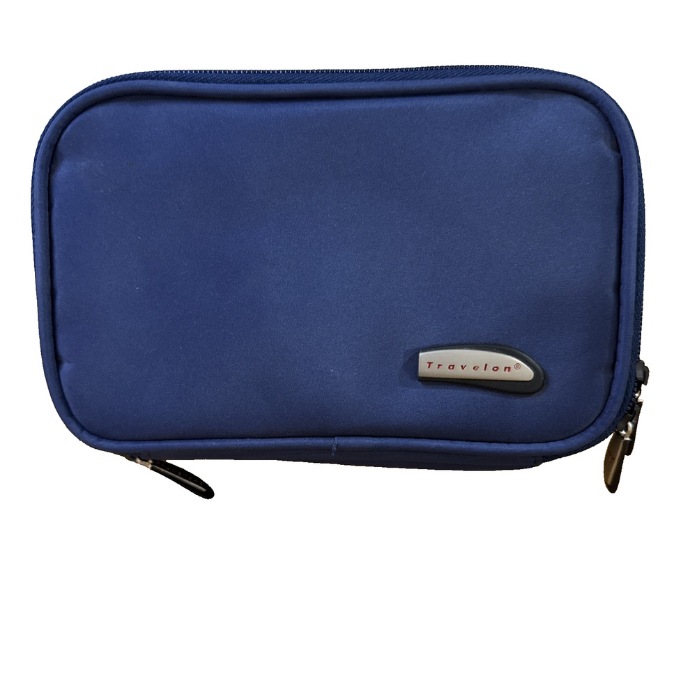 Travelon Tech Accessory Organizer Bag Navy Blue Electronic Cord Charger Pouch